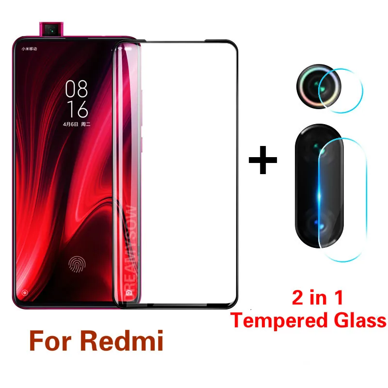 2 in 1 glass 2 в 1 закаленное стекло для Xiao mi Red mi K20 pro mi 9T Pro mi 9T защитное стекло на для Red mi 7A Note7 Pro Защитная пленка для камеры - Цвет: 2 in 1 glass