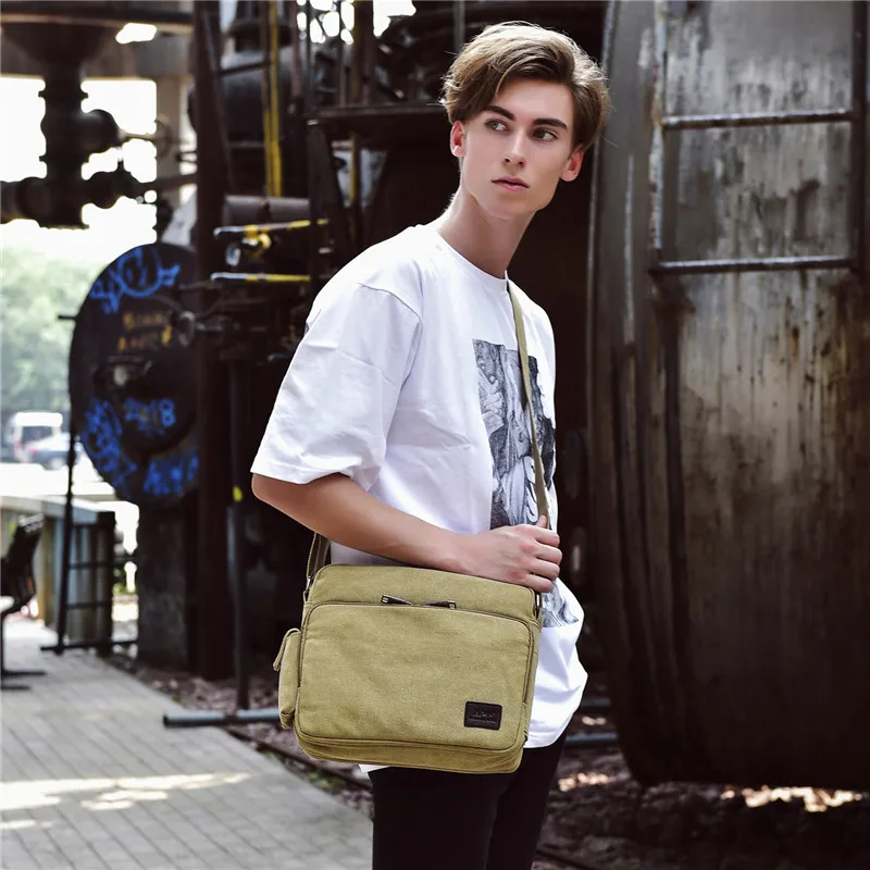 Man Canvas Messenger Bag Crossbody Multifunction Shoulder