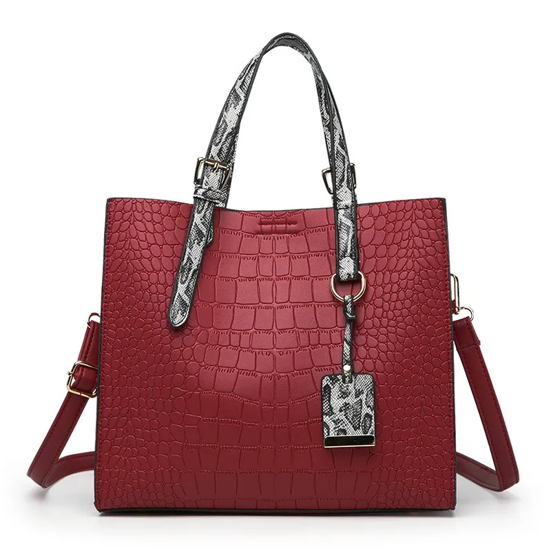 

New Bag Female Tide Korean Version of The Crocodile Pattern Large-capacity Snake Pattern Fashion Wild Shoulder Messenger Bag