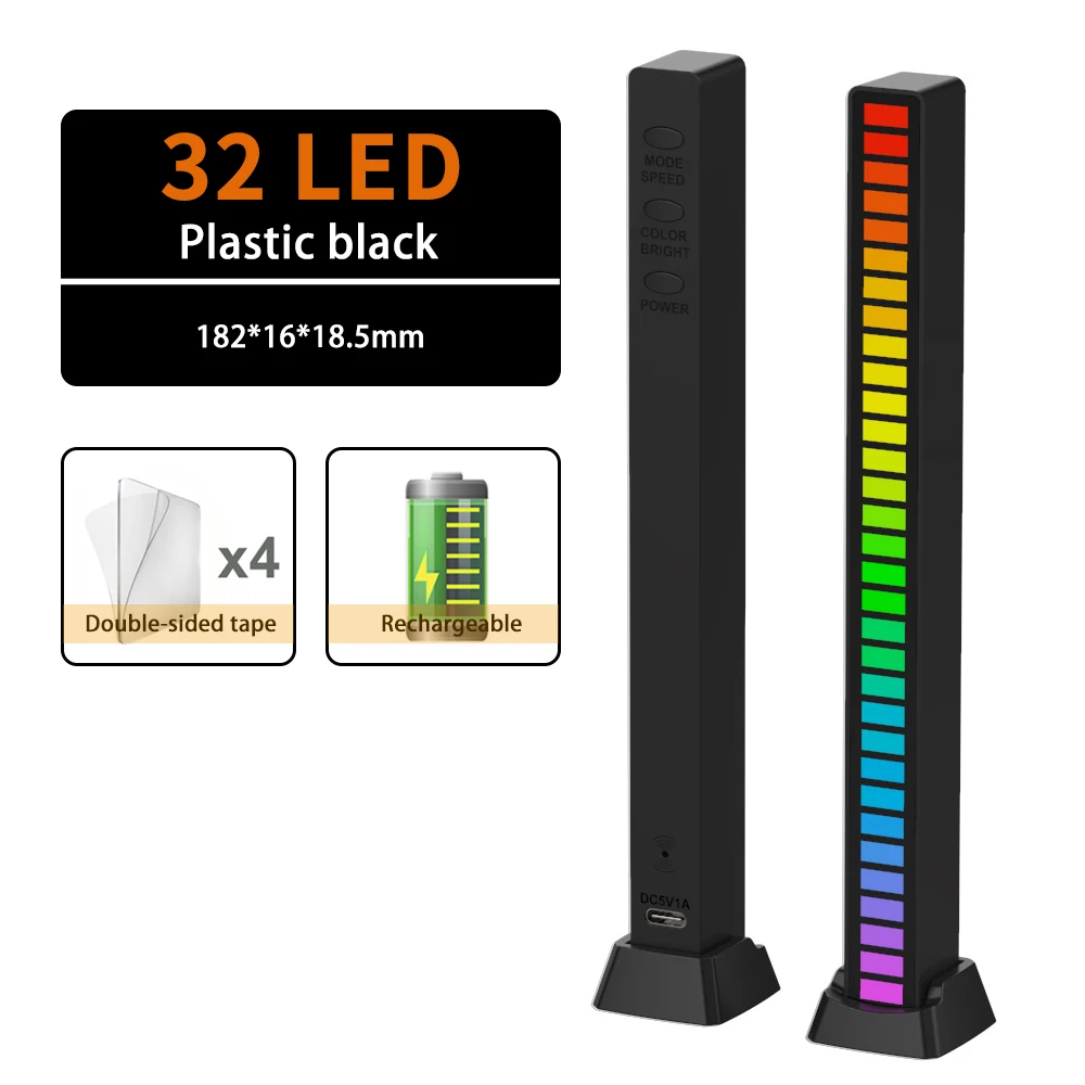 battery night light Music Sound Control Pickup Rhythm Ambient Atmosphere Night Lamp APP Control PC Computer Game Backlight RGB LED Strip Car Lights night lights for adults Night Lights