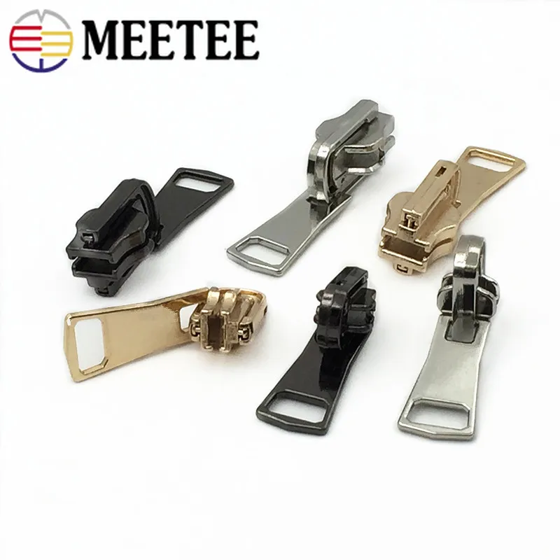 5/10pcs Double sided Zipper Sliders For 5 Metal Zipper Puller Jackets Clothes Head Zip Repair