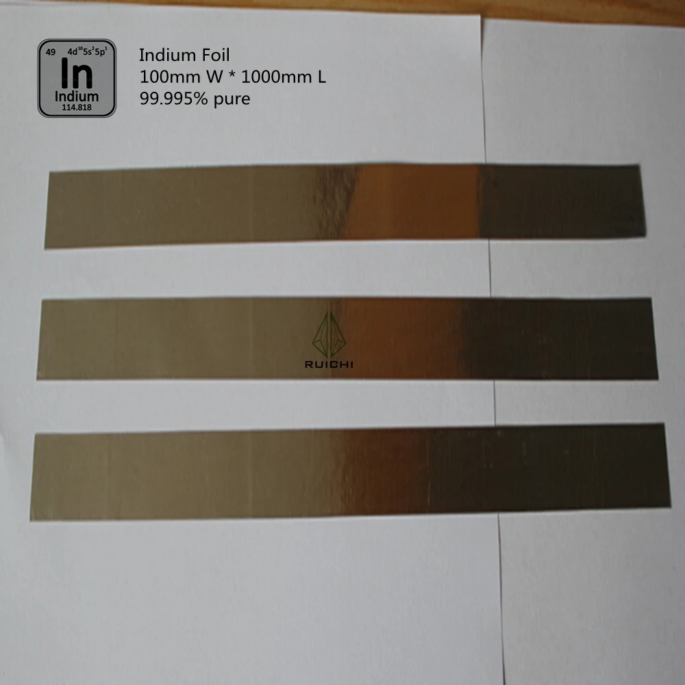 Indium Metal Foil Sheet 0.1*100*1000mm, In 99.995% Pure