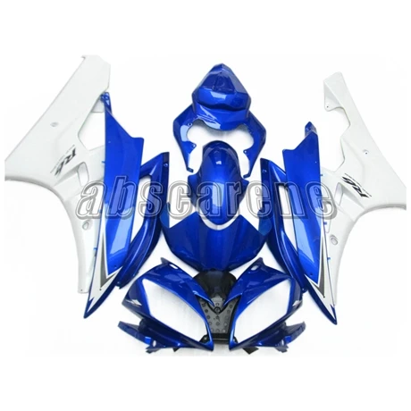 2007 R6 глянцевый синий белый инжектор полный обтекатель комплект для Yamaha YZF600 R6 2006 2007 YZF R6 06 07 ABS пластик мотоцикл капот