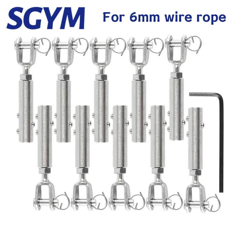 para mm Cabo Corrimão Kit Fio Corda Garfo Maxila Tensão Terminal Montagem Toggle Âncora com Hexágono Grub Parafuso Parafusos