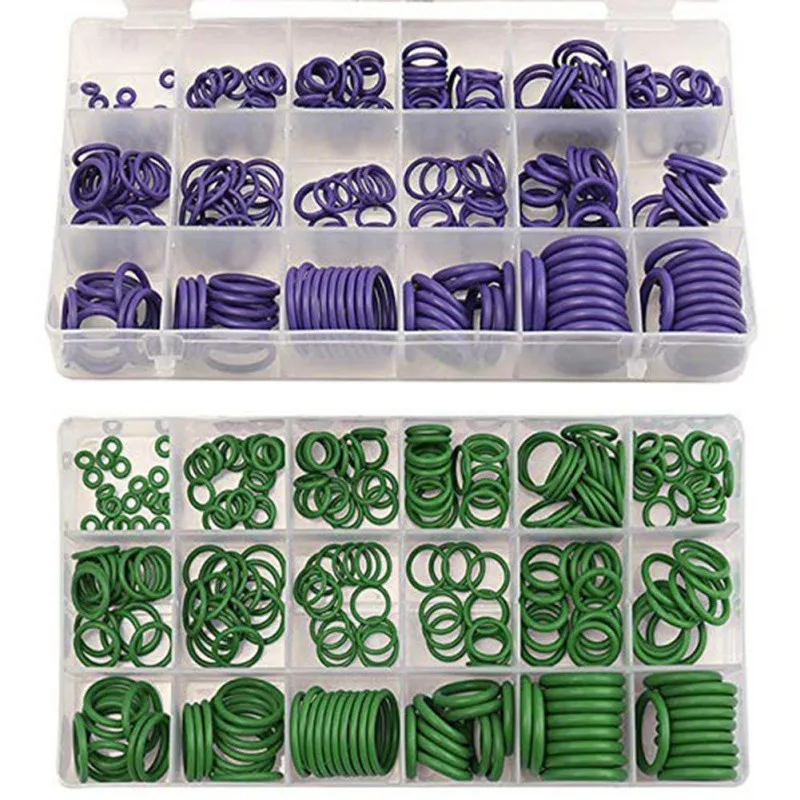 

270pc Air Conditioning O-ring 18 Grid Sealing Rubber Gaskets Rubber Washer Assortment Standard Parts Seal O-ring Gaskets Sets