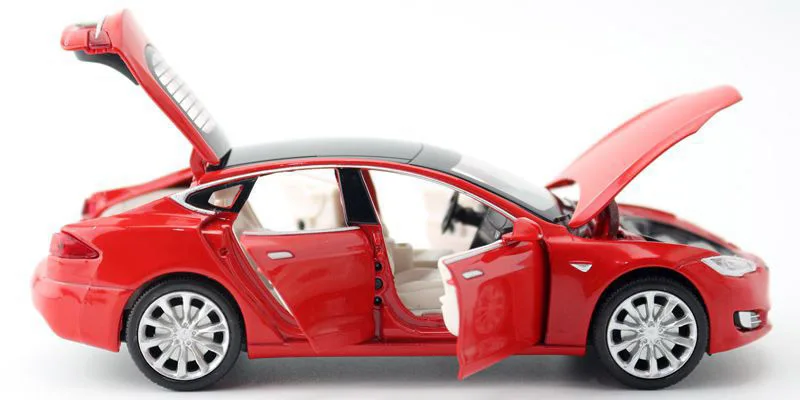 Модель S 1/32 из сплава Tesla игрушечный автомобиль имитация звука светильник для