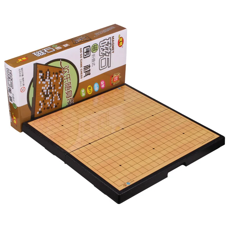 

Children Magnetic Go Set Beginners Chessman Portable Folding Checkerboard Students Five-in-a-row Send Beginner Book Chess