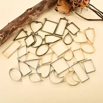 

10pcs Open Bezel Pendants DIY Frame Pendant Necklace Key Chain for DIY Jewelry Making Accessories