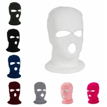 Зимняя Теплая Лыжная велосипедная Балаклава с 3 отверстиями, шапка с капюшоном, маска для лица, для активного отдыха, походная теплая маска для лица