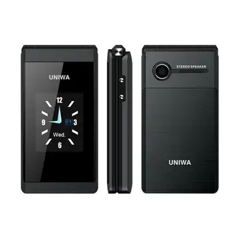 

UNIWA X28 Old Man Flip Phone GSM Big Push-Button Flip Mobile Phone Dual Sim FM Radio Russian Keyboard Cellphone Senior Phone