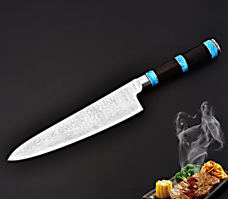 Отверждения деревянной ручкой+ 67 слоев vg10 Дамасская сталь японский кухонный нож, дамасский нож, шеф-повара Santoku резак, быстрый мясорубка