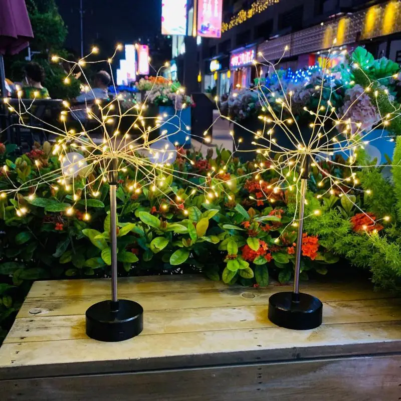 120 LED USB Fire Tree Light Copper Wire Table Lamps Night Light For Home Indoor Bedroom Wedding Party Bar Christmas Decoration