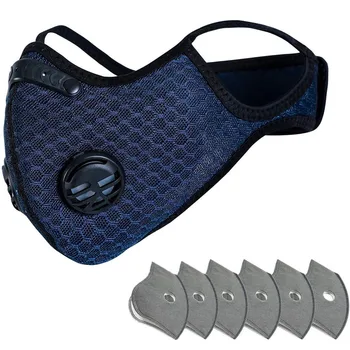 

Reusable Dust Respirator Mouth face cover Dust With 6 Filters Half Face Reusable Activated Carbon Dustproof Respirator hot sale