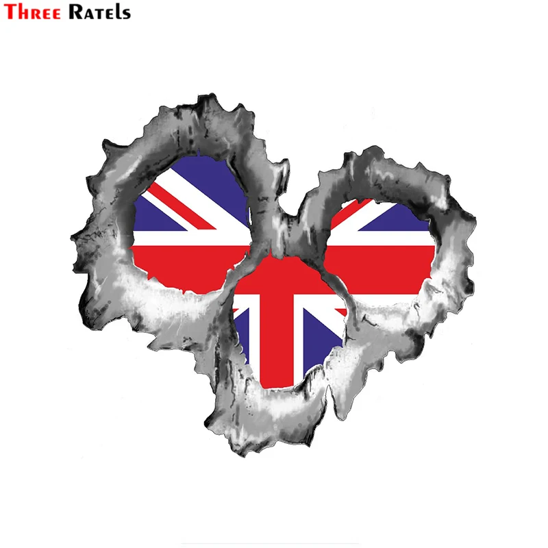 Tre Criceti Fc24 Proiettile Foro Strappato Metallo 3 Colpi Con Spagna Bandiera Spagnola Adesivo Auto Decalcomania In Pvc Per Moto Skateboard Laptop