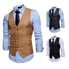 AliExpress, Весенний стиль, модный Мужской приталенный Повседневный жилет смешанных цветов, мужской жилет M35