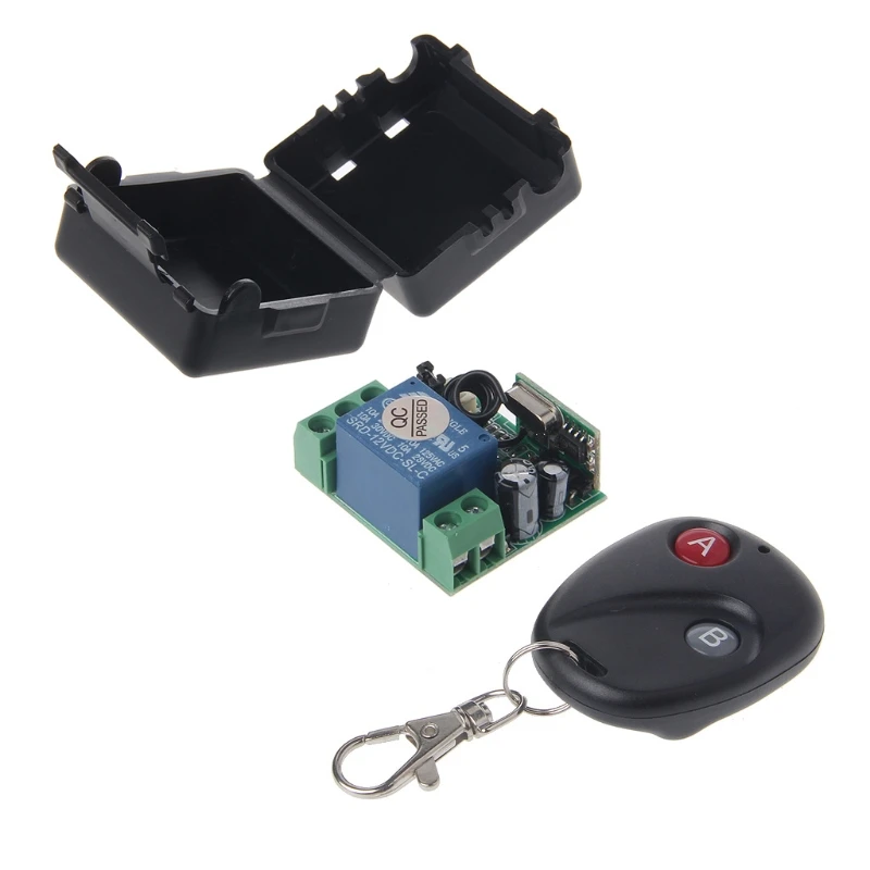 

DC 12V 10A 433MHz Wireless RF Relay Remote Control Switch Receiver Transmitter Kit 37MC