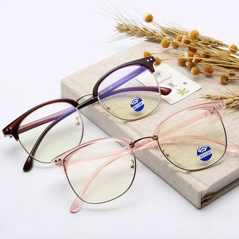 Anti Blue Light Oval Square Eyeglasse Frame Women&ampMen Computer Eye protection Eyewear Cateye Optical Spectacle Glasses Unisex |