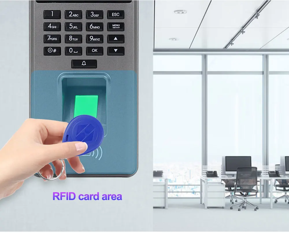 RFID отпечатков пальцев клавиатура контроля доступа USB биометрическая система электронные часы рекордер посещаемости машина+ 10 брелоков карты