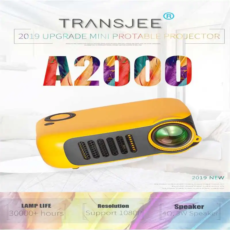 

A2000 Video Projector 1080p LED Home Cinema Theater Projector Native Resolution For Home Cinema Movie Android Projector