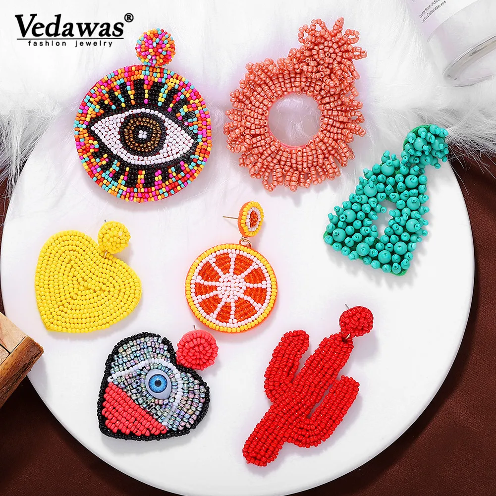 

Vedawas Big Round Beads Earrings for Women Wedding Fashion Handmade Drop Earrings Girls Party Gift Wholesale Jewelry xg3331
