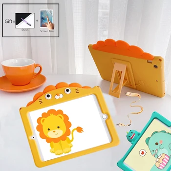 

Cute Cartoon Kids Case For iPad Mini 1 2 3 4 5 Silicon Cover For iPad 7th 10.2 Air 2 6th Gen 9.7" 2018 2017 Stand Strap Cases