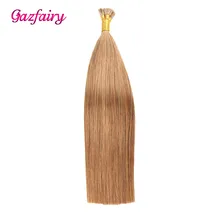 Gazfairy, человеческие волосы для наращивания на всю кутикулу, волосы для наращивания, 20 дюймов, 1 г/локон, 50, Fusion, кератин, натуральный цвет для женщин