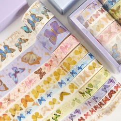 Ensemble de bandes adhésives Washi papillon 3m, 10 rouleaux de ruban adhésif décoratif, feuille d'or, papeterie japonaise, Washitape, ruban de masquage pour Scrapbooking 