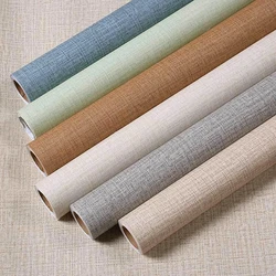 PVC Material Plain Living Room Linen Renovation Sticker Self Adhesive Wallpaper TV Background Peel and Stick Vinyl Contact Paper
