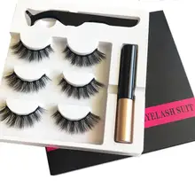 Горячие накладные ресницы на магнитном креплении Магнитная жидкая подводка для глаз и магнитный ненастоящий ресницы и набор пинцетов водонепроницаемые ресницы долгодержащиеся расширение