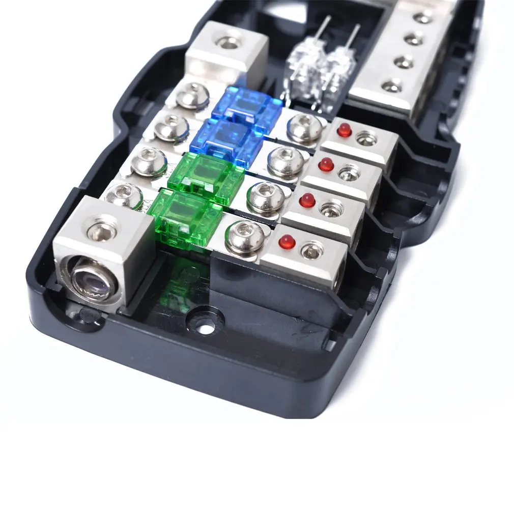 

Car Audio Stereo Distribution Fuse Block ANL Fuse Holder 0/4ga 4 Way Fuses Box Block 30A 60A Universal Car Accessories