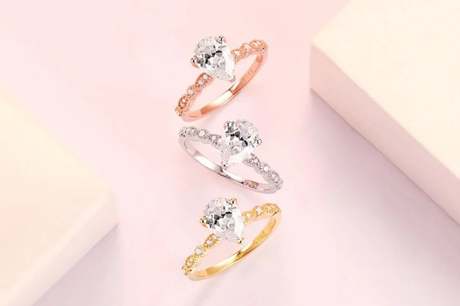 GZXSJG Wedding Ring for Women Solid 925 Sterling Silver 5A cubic white zircon Ring for elegant Anniversary Bride Fine jewelry