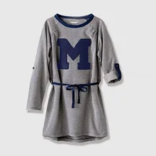 Платья в полоску для девочек от 2 до 6 лет осенние хлопковые платья для маленьких девочек однотонное платье принцессы с длинными рукавами Повседневные детские платья с круглым вырезом для девочек