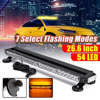 

Universal Car Waterproof Emergency Amber Double Side Flashing Strobe Lamp Work Light Bar 54 LED Vehicle Warning Light Assembly