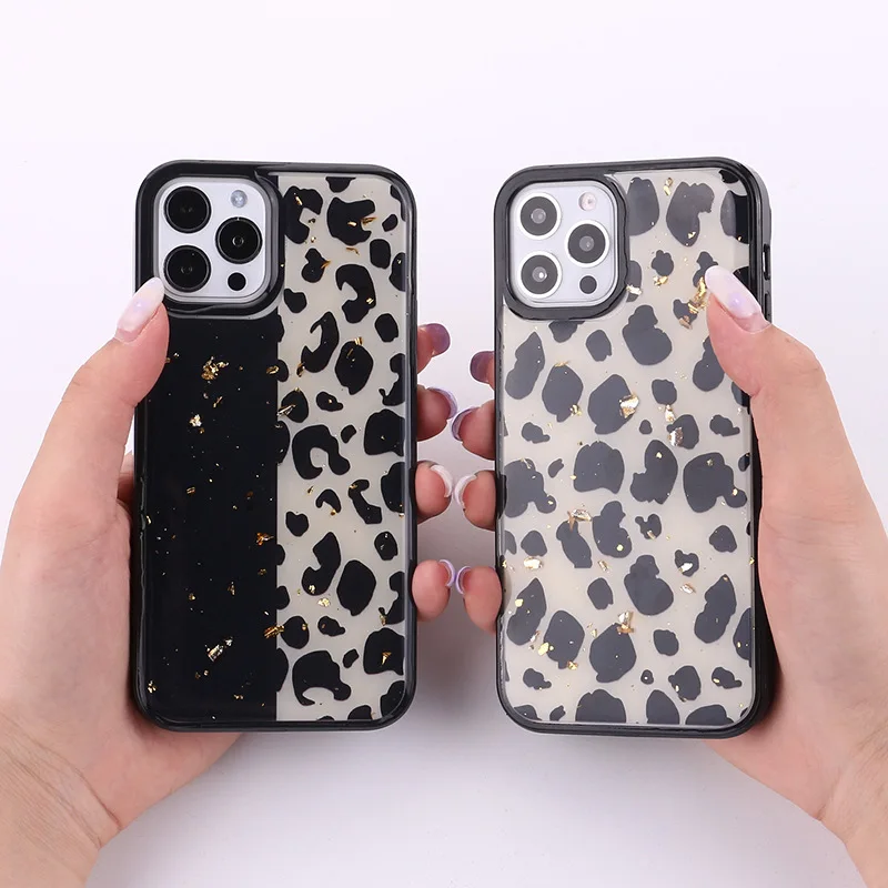 Glitter Bling Leopard print Phone Case for iPhone 11 12 Pro Max XR X XS 7 8 Plus SE2020 Mini Sequins Epoxy Soft | Мобильные телефоны