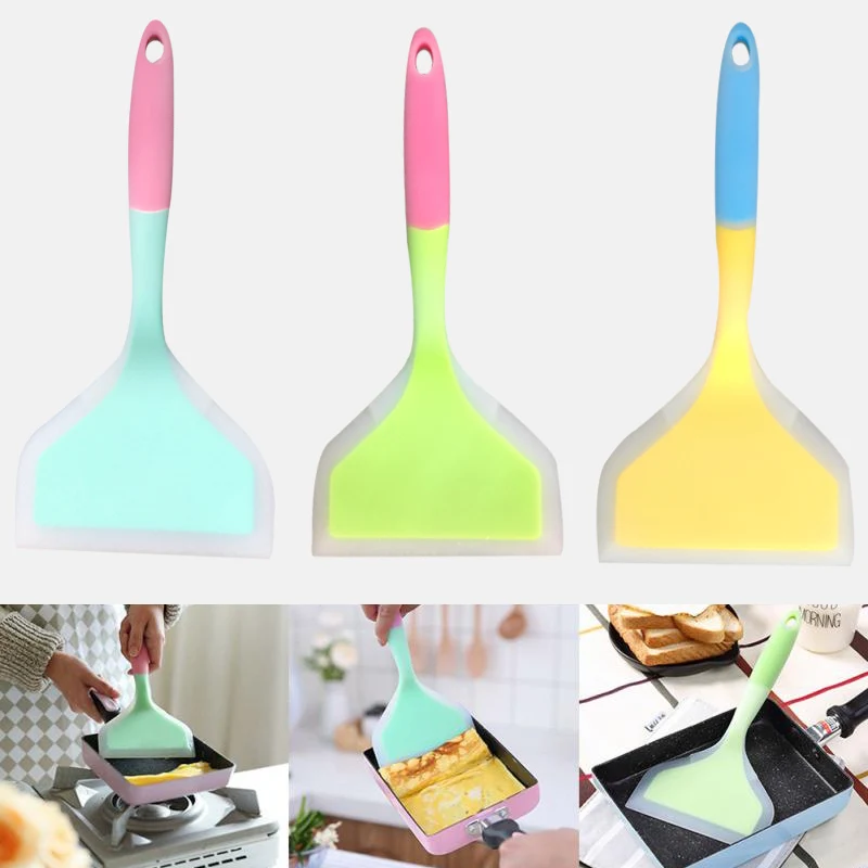 

New Silicone Spatula Beef Meat Egg Kitchen Scraper Wide Pizza Shovel Non-stick Turners Food Lifters Home Cooking Utensils