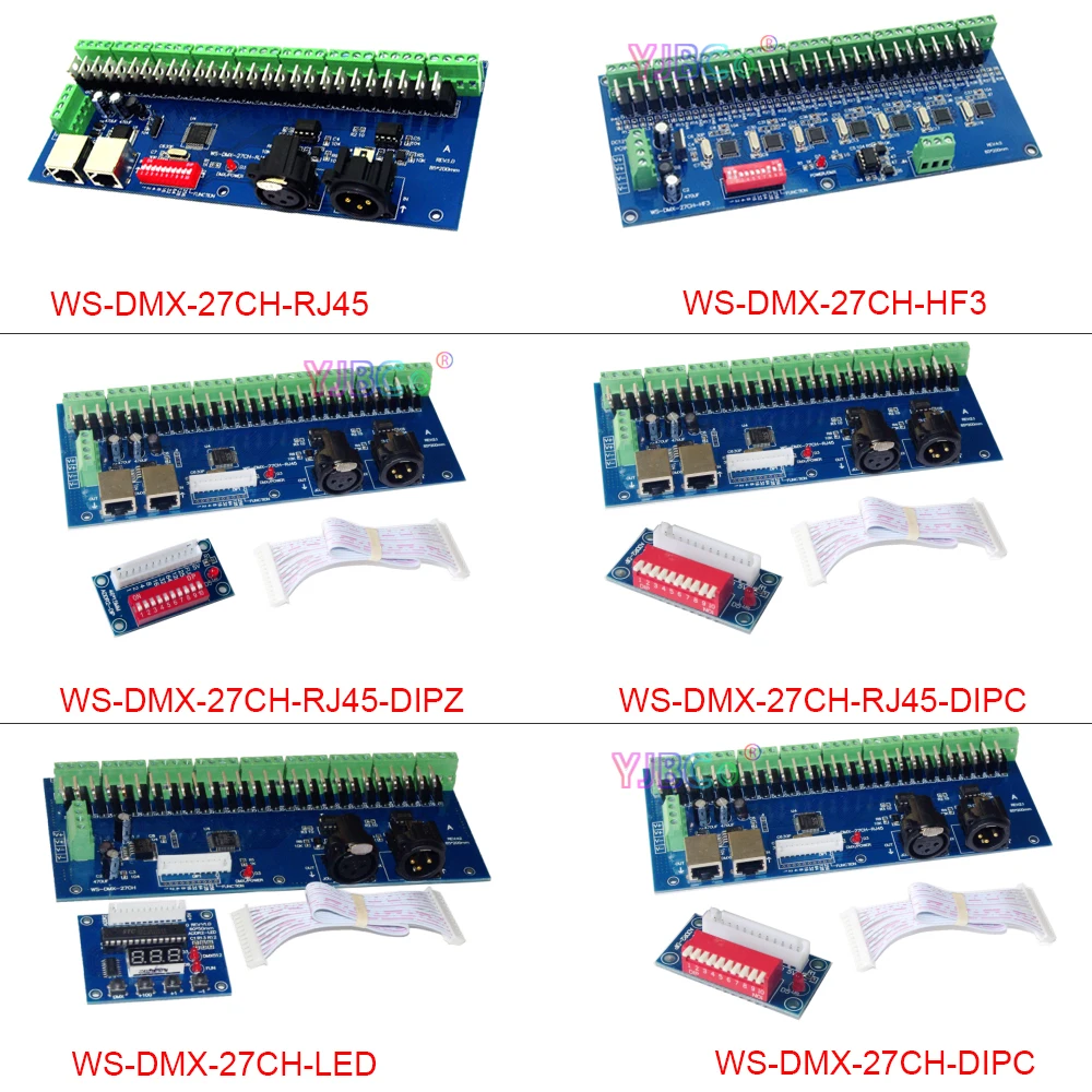 12V 24V DC 27 channel DMX512 Decoder XRL 3P RJ45 LED RGB Controller 27 CH DMX Dimmer For LED Light,Strip, Lamp Free Shipping free shipping new 192 dmx controller dj equipment dmx512 console stage lighting for led par moving head spotlights dj controller