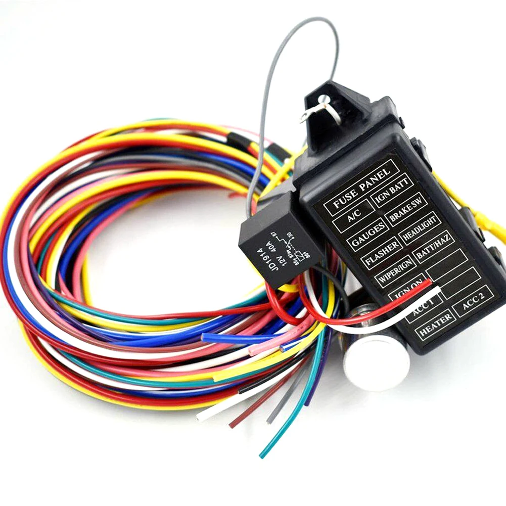 Cable Universal Replacement Wiring Harness Set Accessories XL Street 12V Bumper 12 Circuit Hot Rod Plastic Wires Muscle Car