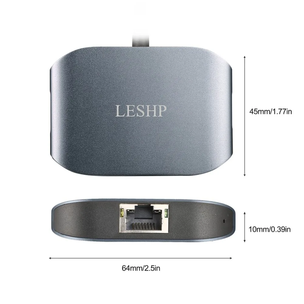 Тип C USB-C Gigabit Ethernet и USB 3,0 преобразователь концентратора кабель адаптер RJ45 10/100/1000 Мбит/с локальной сети Порты и разъёмы Тип-C устройства