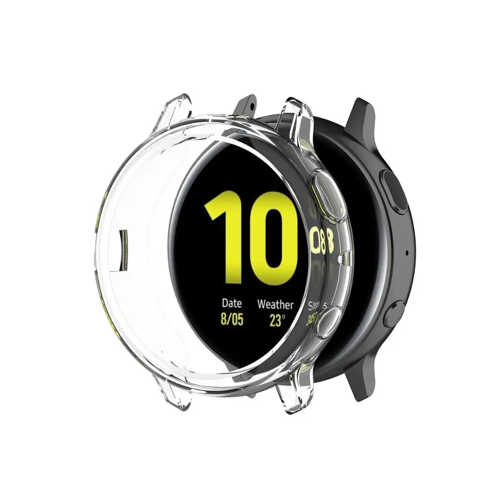 Защитный силиконовый из ТПУ чехол для samsung Galaxy Watch Active 2 40 мм 44 мм SM-R830 R820 умный защитный браслет чехол s - Цвет: White