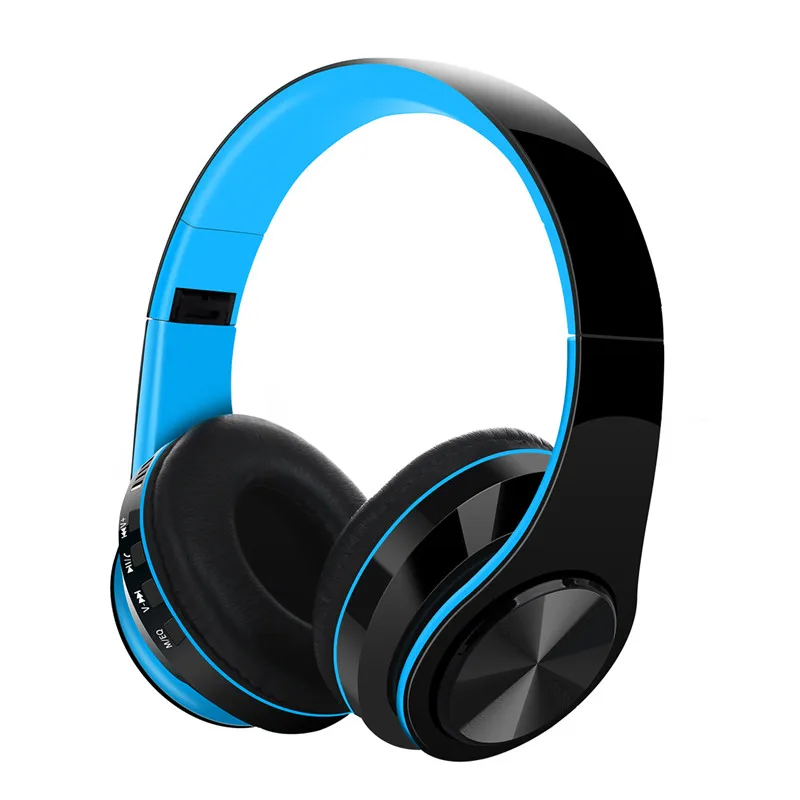 HYASIA наушники Bluetooth наушники Музыка Беспроводная спортивная Гарнитура Bluetooth 5,0 Поддержка FM TF с микрофоном для ПК Mp3 - Цвет: Синий