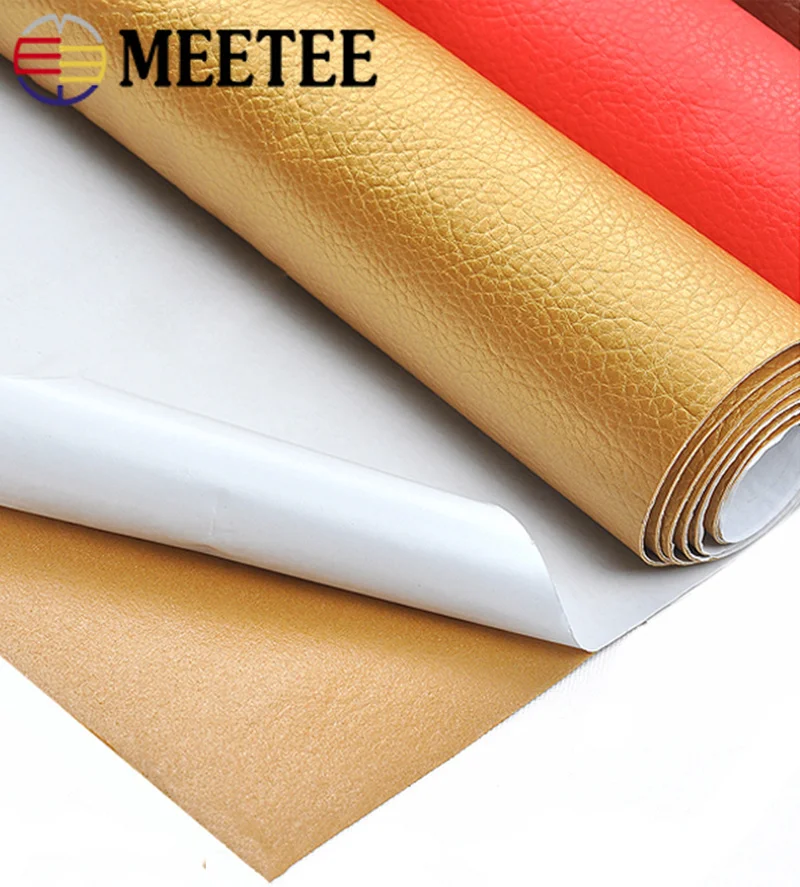 Ткань из искусственной кожи Meetee 50*138 см однотонная замшевая синтетическая