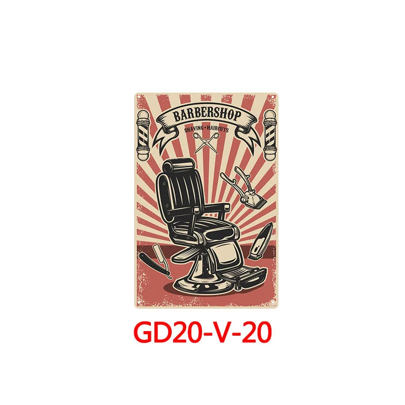 Pattern 20 Парикмахерская украшения аксессуары для стрижки Ретро Металлические оловянные вывески для дома настенные художественные Декор железные плакаты, постеры для парикмахерской - Цвет: Pattern 20