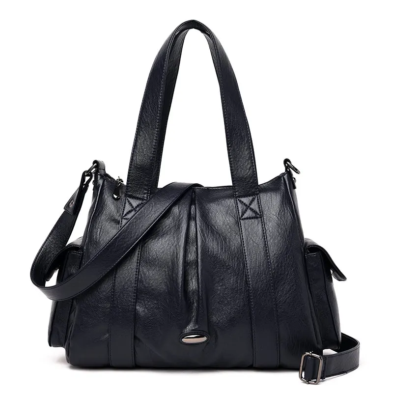 Женские сумки через плечо, кожаная сумка, роскошные сумки, женские сумки, дизайнерская плиссированная сумка-мессенджер, женская сумка - Цвет: Blue