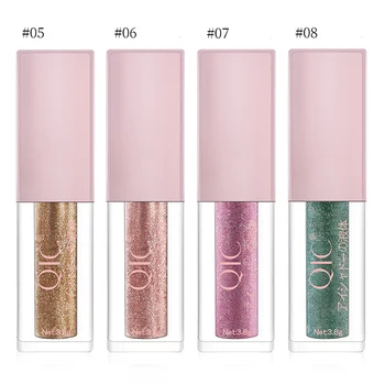 

QIC Shimmer Glitter Eye Shadow Liquid Pigment Eye Makeup Metallic Eyeshadow White Green Color Nude Liquid Eyeshadow sombra