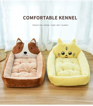 

Cartoon Pet Kennel Dog Bed Mat Comfortable Soft Velvet House For Dogs Warm Sleeping Beds for Small Medium Dog Dog Accessories