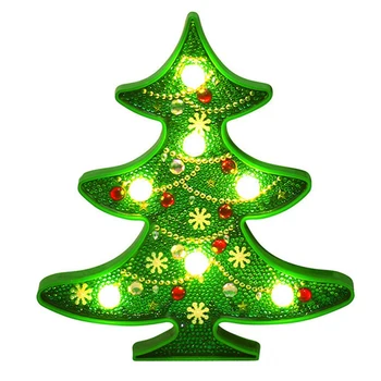 

DIY LED Diamond Painting Night Light Christmas Tree Cross Stitch Embroidery Special Shape Wedding Decoration