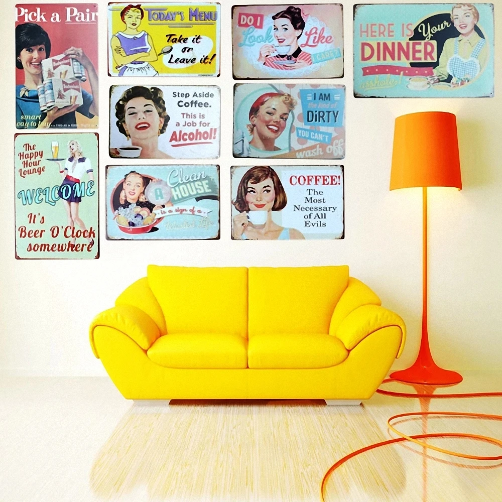Coffee food ads 20X30 CM Retro Metal Plaques &amp Signs Service Station Iron Painting Home Decor Plate Wall Art Craft For Bar | Дом и сад