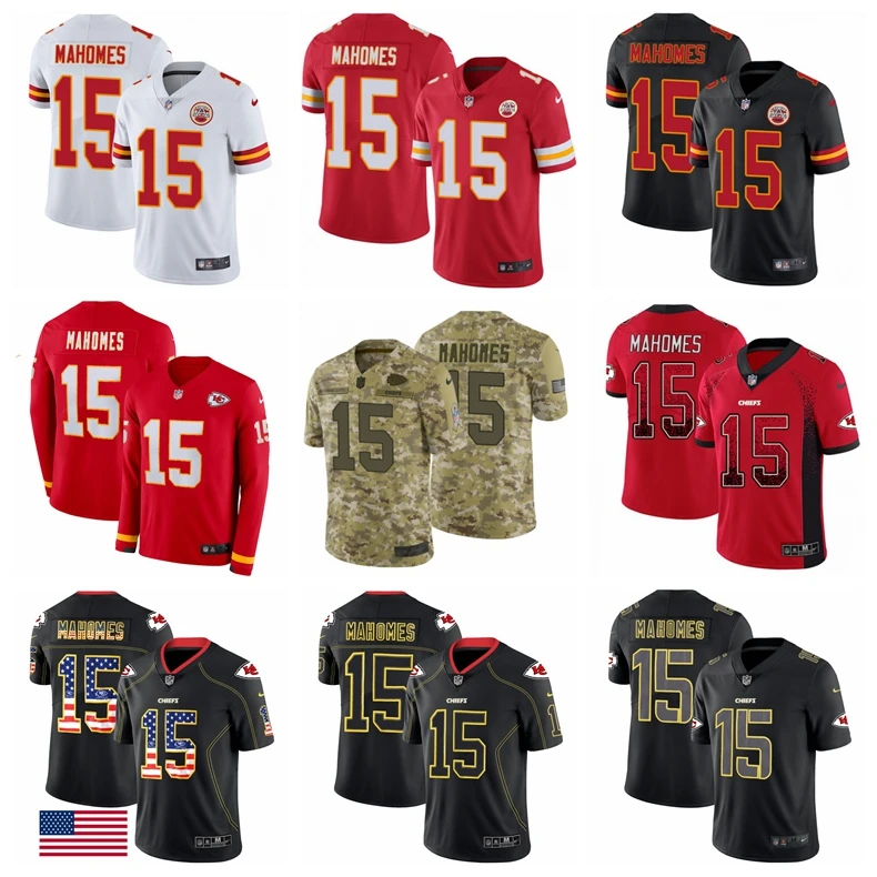 Высокое качество Мужские Джерси Канзас-Сити Патрик махомс Чифс