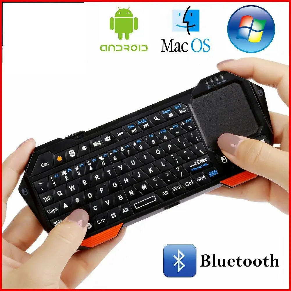 

HobbyLane Portable Keyboard Backlit Mini Wireless Bluetooth Tablet Keyboard Touchpad for iOS Android Windows d25