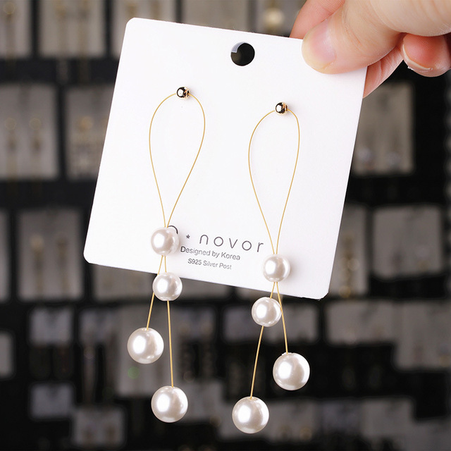Style Simulated Pearl Earrings For Women Personality Geometric Female Elegant Earring Jewelry Valentine's Day Girl Gift